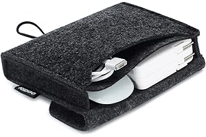 ‎NIDOO Nidoo Filz Lagerung Beutel Tasche Fall Case für Zubehör (Maus, Handy, Kabel, SSD, HDD Gehäuse, Power Bank und mehr) - 6.3 Zoll, dunkelgrau