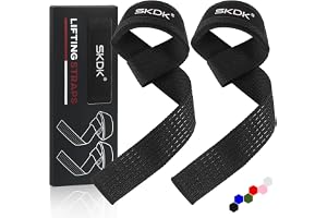 SKDK Lifting Straps Deadlift Gym Wrist Straps Weightlifting with Neoprene Cushioned Wrist Padded and Anti-Skid Silicone - for Weightlifting, Bodybuilding, Strength Training