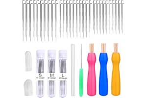 Namner Wool Felting Needles 60 pcs, 36/38/40 Gauge Needle Felting Needles, Needle Felting Tools Supplies, Needle Felting Kit with Wooden Needle Holders, Awl, Finger Cots, for Needle Felting Beginner