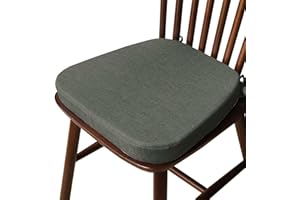 HLTQL Cojín Silla Oficina, Jardín y Cocina - Cuadrado Con Funda y Lazos para Sillas De Comedor (#13, 40x38x33x5cm)