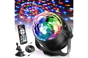 Disco Lights,Cdycam Disco Ball Party Lights LED Stage Light with 4M USB Power Cable,Remote Control,Suction Cup Holder for Birthday Party,Family Gathering,Christmas Party,Wedding and Disco