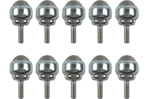 FYEARFLY 10Pcs Roulettes À Billes Pivotantes, Roues De Roulette De Tige De Taureau En Acier Au Carbone Avec Tige De Filetage M5, Mini Roue Universelle À Roulement À Billes Pour Meubles, Armoire(Boule d’acier)