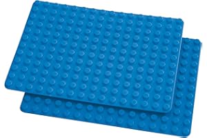 fantifant 2er Set Bauplatten für große Klemmbausteine meerblau 255 x 191 x 8mm 12 x 16 Noppen Nicht stapelbar