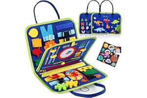 IZDUDO Busy Board Montessori Bambini, Pannello Sensoriale Libro attività di Feltro per Sviluppo Motricità Fine e Cognitivo, Quiet Book Viaggi, Giochi Educativi per Ragazzo Bambina#2