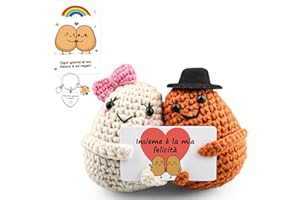 Szhhrxi Coppia Peluche Patata Italiano, Idee Regalo Sposi Originale e Romantica, Pocket Hug Potatoes Peluche, Pensiero per Anniversario Matrimonio o Natale