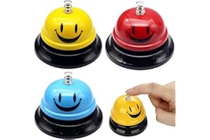 MXHBSTP 3Pcs Service Bell(2.95in×2.55in), smiling face Reception Bell Durable and Strong Call Bell and Elegant Desk Bell Apply to Hotels, Schools, and Restaurants, Customer Assistance