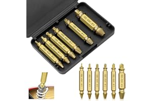 MELLYSTORE Schraubenausdreher Set Profi 6pcs Ausdreher Schraubenentferner Schrauben Ausdrehwerkzeug Beschädigte Schraube Entferner Extraktor zum Leicht Entfernen Stripped Beschädigte Schraube(Golden)