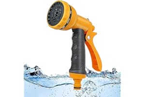 ONEHOSE Garden Hose Pipe Spray Gun,10 Adjustable Patterns Hose Nozzle, High-Pressure Anti-Slip Water Gun for Plants & Lawns Watering, Car & Bike Washing and Pets Bathing