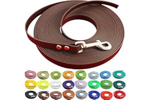 bio-leine Biothane Lightweight 9 mm Recall Lead without Hand Loop, 3 to 25 m, for Small Dogs, 5 m in Dark Brown, Dirt-Repellent and Water-Repellent Dog Lead