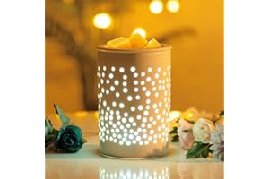Bobolyn Wax Melts Burner Electric Ceramic Oil Burner Scented Candle Wax Melt Warmer Melter Fragrance Essential Oil Burners with Silicone Dish 7 LED Lights for Home Office Yoga Spa Aromatherapy Gift