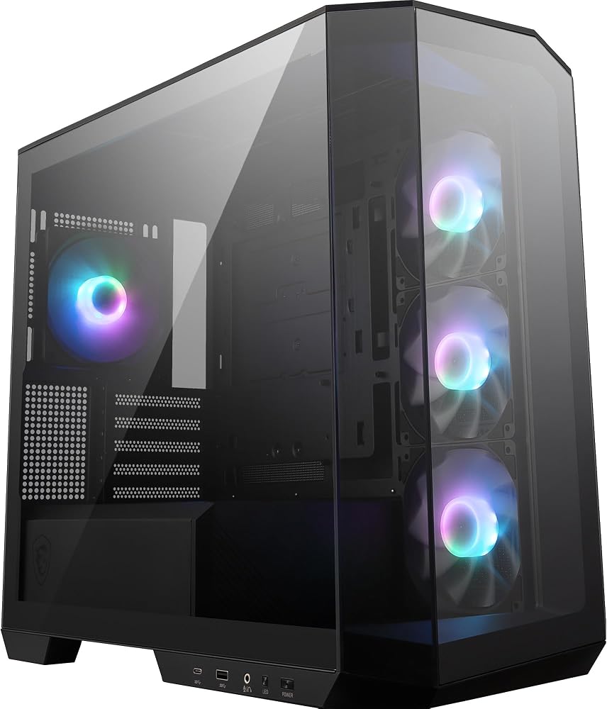 MSI MAG PANO M100R PZ TEMPERLİ CAM 3X120MM 1X120MM ARGB FAN MATX PANORAMİK GAMİNG BİLGİSAYAR KASASI