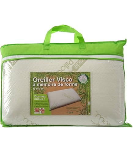 BEST DIRECT Oreiller Bamboo Mémoire De Forme 70x40 Cm – Orthopédique, Anti-Acariens, Respirant & Rafraîchissant