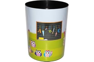 alles-meine.de GmbH Papierkorb - Eulen & Schule - Kunststoff - Mülleimer Eimer Aufbewahrungsbox - für Kinder/Mädchen & Jungen - Eule - Schultüte Schulanfang/Abfallbehälter / ..