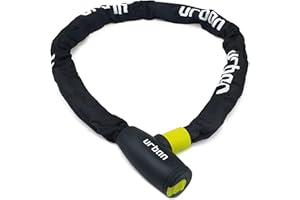 urban XK120 Candado Bicicleta Antirrobo, Cadena 120cm de ø8mm Acero Endurecido Cerradura Alta Seguridad, Longitud Óptima para Fácil Transporte, Antirasguños, Antirobo Versátil para Bici, Moto Scooter