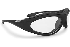 Bertoni Occhiali Moto Lente Antiurto Antiappannante - Spugna Interna Antivento Antipolveri Antisudore AF125 Italy