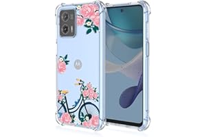 RankOne Coque de Téléphone Convient pour Motorola Moto G53 (6.5" inches) Transparent TPU Silicone Color Drawing Pattern Case - Fleurs 9