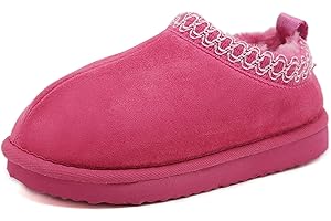 SMajong Pantofole Bambino Caldo Peluche Pantofola da Invernali Comode Ciabatte Ragazze Ragazzi Antiscivolo Scarpe di Cotone Interne Slipper 24-37 EU