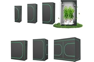 UISEBRT Tienda de cultivo para plantas, invernadero, 40 x 40 x 120 cm, para cultivo en interiores, de tela Oxford 600D con marco de acero, luz y resistente al agua, para verduras, hierbas y flores