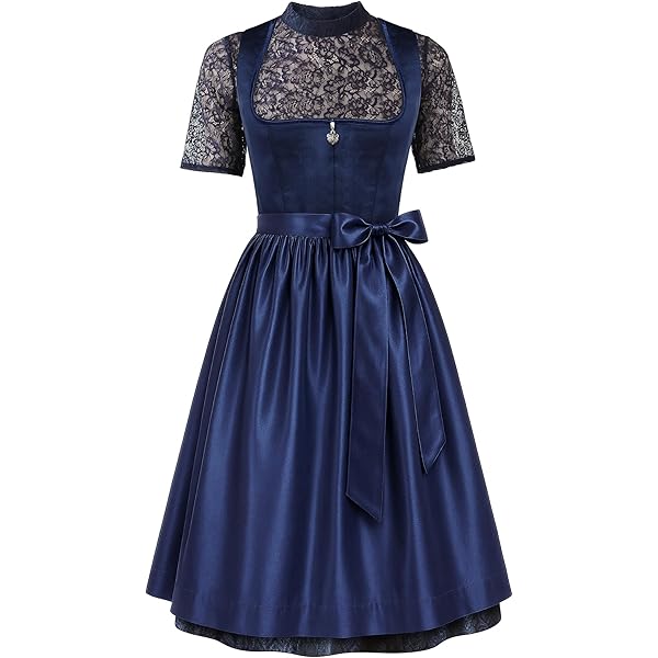Robe Dirndl Pour Femme | Costume Traditionnel Pour Oktoberfest | Robe Midi Longue En Velours Avec Chemisier