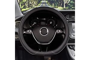 Lifetooler Coprivolante in Pelle Microfibra Tipo D Universale Traspirante, Protezione Antiscivolo Copri Volante Auto Forma D Fondo Piatto Copristerzo per Uomo Donna 38 cm (15 ") (Grigio)