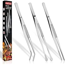 Pinzette Da Cucina In Acciaio Inox 30,5 Cm - Punta Fine Seghettata, Antiscivolo, Multiuso, Lavabili In Lavastoviglie (Confezione Da 2) - 4