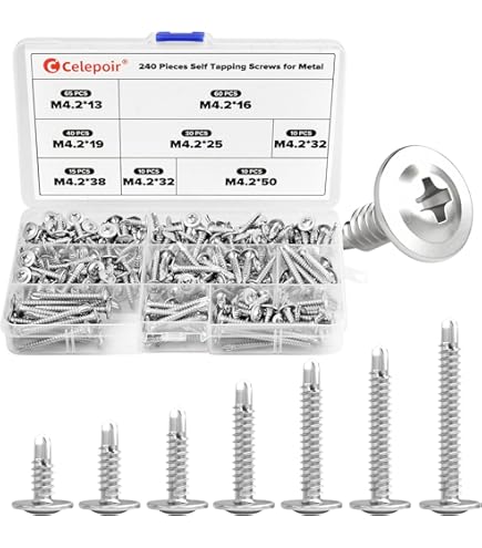 Lot De 300 Vis De Toiture En Métal à Tête Hexagonale Galvanisée, Vis De