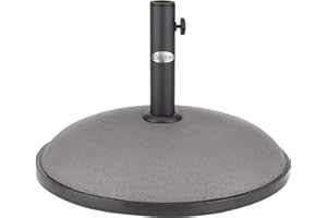 CHRISTOW Garden Parasol Base 25kg, Round Patio Umbrella Weight, Outdoor Sun Shade Canopy Stand Holder, Heavy Duty Compound Concrete