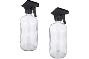Relaxdays sprayflaska i glas, 0,5 liter var, set om 2, påfyllningsbara, växtspruta, glasflaska, sprutflaska
