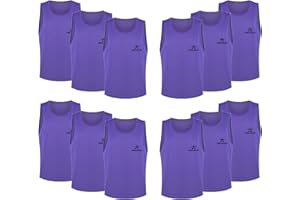 FIBOGOUP Football Bibs [12 Pack], Quick-Dry Multi Sports bibs,Durable Training bibs FOR Kids to Aldut,Universal size, suitable for various scenarios