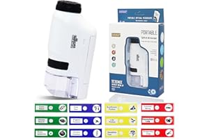 GRANTOP Kids Portable Mini Microscope Set - 60x-120x Handheld Microscope with 12 Specimens, Educational Toy for Children's Learning