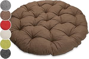 sunnypillow Polster für Papasansessel - rund Durchmesser 120 cm Dicke 15cm, UV - beständig wasserdicht Outdoor/Indoor - Bodenkissen Kissen für Gartenmöbel - Sitzauflage Auflage für Papasan - Braun