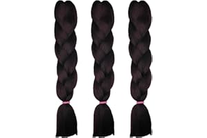 weWelle Extensiones Pelo 100% Kanekalon Jumbo | Marrón Chocolate - 4# | Pack 3 uds. 24’’ 60 cm 100 gr. | Cabello Sintético Trenzas Africanas Suave y Duradero.
