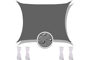 Redfire Imperméable Voile d'ombrage 3.6X3.6M, Resistant aua Taches Auvent Résistante aux Imperméable Différentes Tailles avec Corde de Fixation Protection Solaire pour Carport Gris Foncé