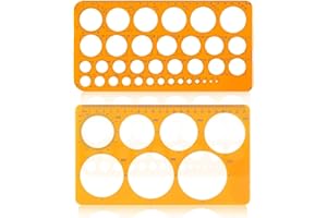 NVTRSD 2 Stück Kreis Schablone Vorlage, Kreisschablone zum Zeichnen, Transparent Orange Quilling Lochschablone, Kreis Lineal für Zeichenhilfen, Multifunktionale Geometrische für Büro und Schule Vorlagen