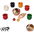 Gift Equals Love Wooden Color Sorting Toy Set of Balls Bowls Waldorf Inspired Montessori Toy for Early Learning & Child Educational Toy Set of 6 Colors for Kids Preschoolers Age 3+