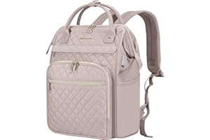 EMPSIGN Laptop Backpack Women 17 Inch, Large Laptop Rucksack Wide Open, College School Backpack with USB Charging Port, Water Repellent Travel Business Work Bag Computer Bookbag for Men