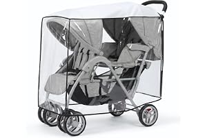 Orzbow Plast regn tvillingvagn, klar-T | Universal plast regn dubbel vagn, fullt skydd mot snö, vind och damm, andningsbar