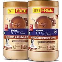 Saffola FITTIFY Gourmet Hi-Protein Slim Meal Shake - Swiss Chocolate, 420 gm (Buy 1 Get 1 Free)