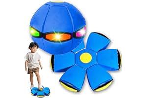 Natwo Magic Bouncing Ball, Children's Bouncing Ball, Magic Flying Saucer, Bouncy Balls, Family and Pet Interactive Toys, Dual Form Freely Switchable with 6 Lights for Indoor Outdoor Use (Blue)