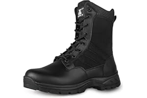 LUDEY Militärstiefel Herren Gemütlich Einsatzstiefel Kampfstiefel Wasserdichte Schwarze Tactical Boots Armeestiefel mit seitlichem YKK-Reißverschluss Modell-928