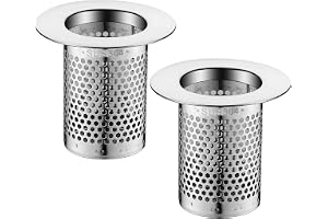 2 Pezzi Filtro Per Scarico Doccia In Acciaio Inox E Silicone – Trappola Per Capelli Antiruggine, 12x12 Cm - 4