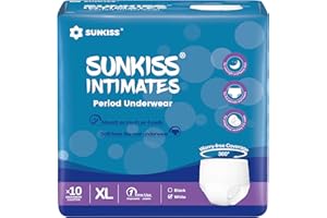 SUNKISS INTIMATES Culottes De Règles Jetables pour Femmes avec Flux Abondants, Sous-vêtements Post-partum Non Parfumés, Blanc, Taille XL, 10 Unités