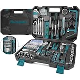 Sundpey 257 Piece Complete Tool Box, Portable Tool Box with Ratchet Wrench Set &amp; Screwdriver &amp; Pliers Set, Blue