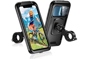 HNOOM Porta Cellulare Moto Impermeabile Porta Cellulare Bici Universale Supporto Smartphone per Moto Anti-Shake con Rotazione a 360°Porta Telefono Bici Scooter per Smartphone 4,7-6,8" (L)