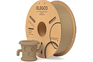 ELEGOO Filament PLA 1.75mm Bois 1KG, Filament pour Imprimante 3D Précision Dimensionnelle +/- 0.02mm Bobine de Carton Filament d'Impression 3D Convient à la plupart des Imprimantes 3D FDM