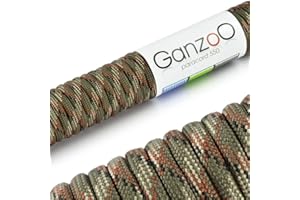 ‎GANZOO Ganzoo Paracord 550 Seil für Armband, Leine, Halsband, Nylon/Polyester-Seil 30 Meter, Camouflage