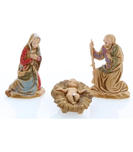 Logbuch-Verlag Piccolo presepe di Natale Maria Giuseppe Gesù Bambino Regalo Natale Santa Famiglia Figura Presepe Decorativo 16 cm