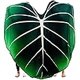 ZMURED Leaf Blanket, Big Green Leaf Blanket Shape,Soft Plush Flannel Throw Decorative Leaves Design for Plant Lovers Bed Couch and Sofa(150x220CM)