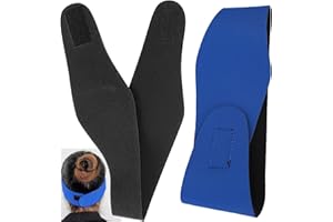 ASWEWAMT 2Pcs Swimming Headband, Adjustable Ear Headband Waterproof Swim Head Band Large Ear Band for Swimming Water Activity, Blue & Black