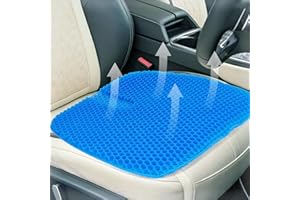 Mycketop Gel Car Seat Cushion, Cooling, Thick, Large, Breathable for Long Sitting Comfort, Pressure Relief for Back, Hip, Sciatica, Ergonomic Seat Pad for Car, Office, Wheelchair, Gaming (Dark Blue)